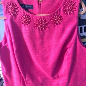 NWOT: Jones New York Vibrant Raspberry Pink Mini Dress, EMBELLISHED, STUNNING 💗